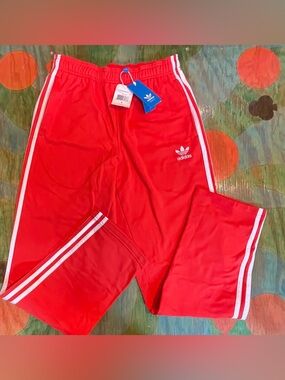 Adidas Superstar Firebird Red White Classic Track Pants Men Size Small NWT